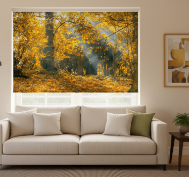Cortina roller living comedor otoño dorado - TenVinilo