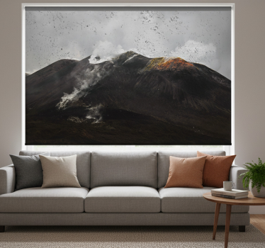 Cortina roller living comedor paisaje etéreo etna - TenVinilo