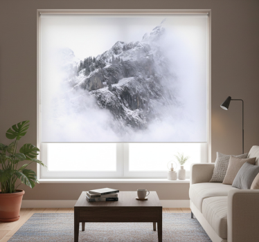 Cortina roller living comedor paisaje montañoso nevado - TenVinilo