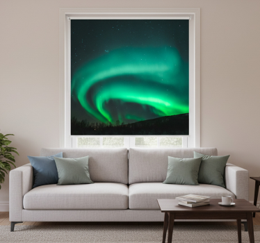 Cortina roller living comedor paisaje verde hermoso - TenVinilo
