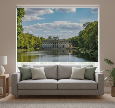 Cortina roller living comedor parque Łazienki en varsovia - TenVinilo