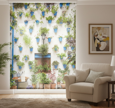 Cortina roller living comedor patio andaluz - TenVinilo