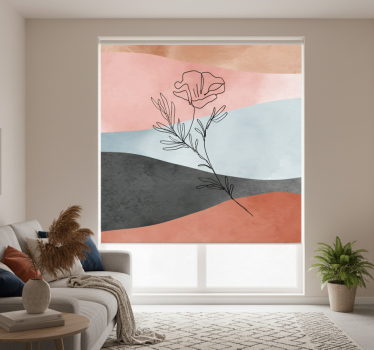 Cortina roller living comedor pintura abstracta acuarela - TenVinilo