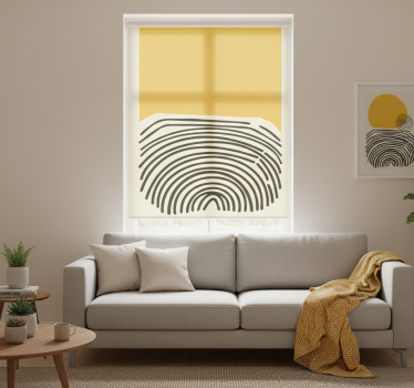 Cortina roller living comedor pintura abstracta amarilla - TenVinilo