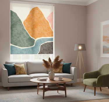 Cortina roller living comedor pintura moderna abstracta - TenVinilo