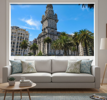 Cortina roller living comedor plaza independencia montevideo - TenVinilo