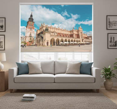Cortina roller living comedor plaza mayor de cracovia - TenVinilo