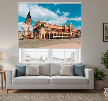 Cortina roller living comedor plaza principal de cracovia - TenVinilo