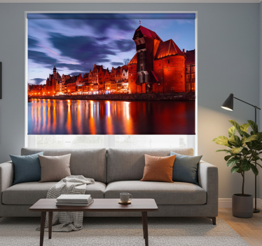 Cortina roller living comedor puerto de gdańsk - TenVinilo