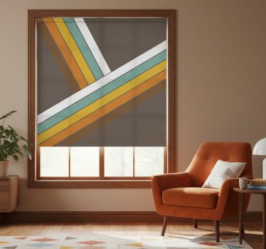 Cortina roller living comedor rayas retro 70s - TenVinilo