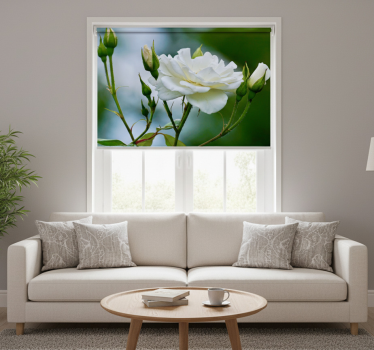 Cortina roller living comedor rosa blanco - TenVinilo