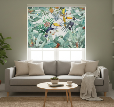 Cortina roller living comedor selva pintada - TenVinilo