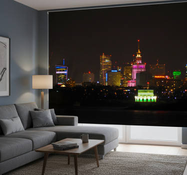 Cortina roller living comedor varsovia de noche - TenVinilo