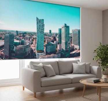 Cortina roller living comedor varsovia durante el día - TenVinilo
