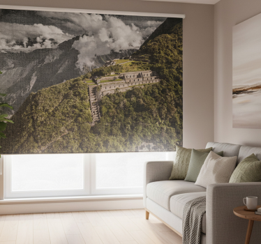 Cortina roller living comedor vista aérea de choquequirao - TenVinilo
