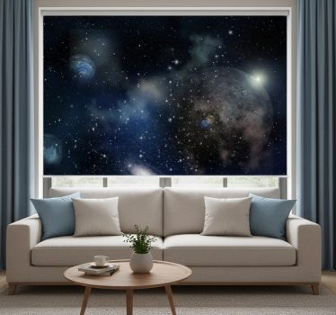 Cortina roller living comedor vista hermosa del espacio - TenVinilo