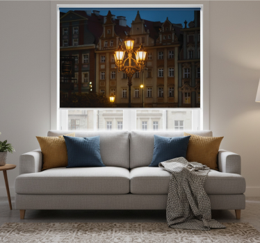Cortina roller living comedor wrocław al atardecer - TenVinilo