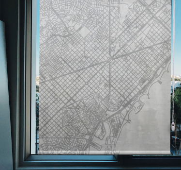 Cortina roller mapamundi patrón de mapa de la ciudad - TenVinilo