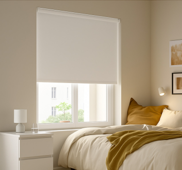 Cortina roller moderno blanco crema liso - TenVinilo