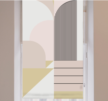 Cortina roller moderno diseño de curva geométrica - TenVinilo