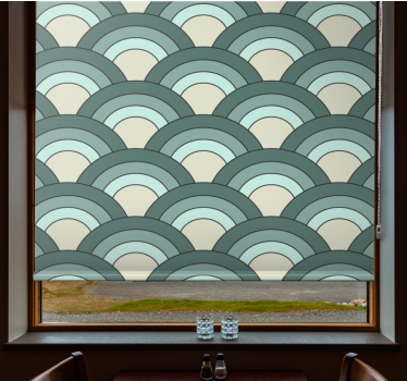 Cortina roller moderno diseño de patrón curvo - TenVinilo