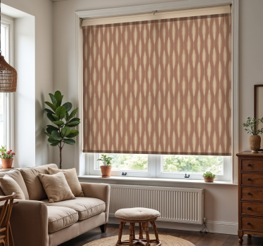 Cortina roller habitación matrimonio mousse de moca ikat kasuri - TenVinilo