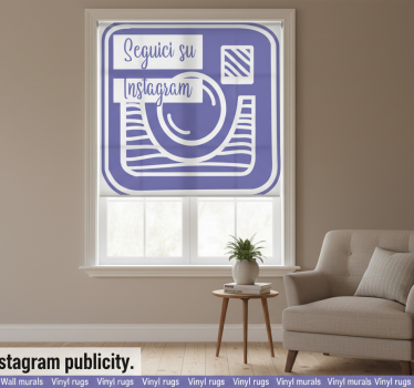 Cortina roller morada nuestra publicidad en instagram - TenVinilo