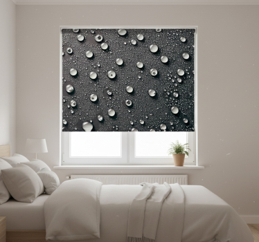 Cortina roller negra fondo gris baño con burbujas - TenVinilo