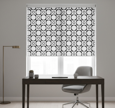 Cortina roller negra azulejos blanco y negro baño - TenVinilo