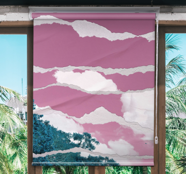 Cortina roller nubes horizonte rosado nublado - TenVinilo