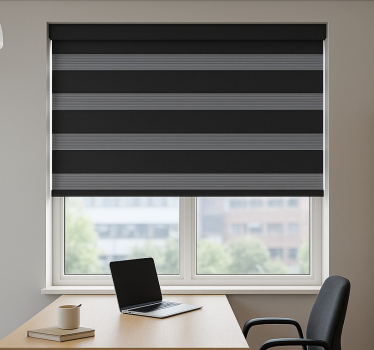 Cortina roller oficina protección solar negra trendy - TenVinilo