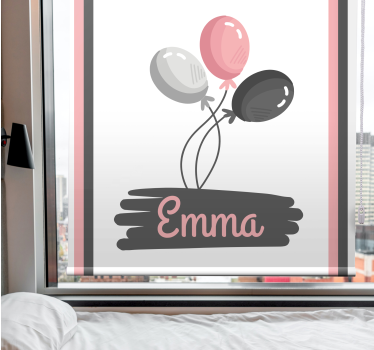 Cortina roller infantil globos con nombre - TenVinilo