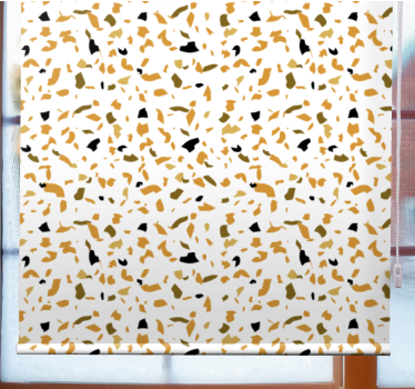 Cortina roller textura terrazo marrón y beige - TenVinilo