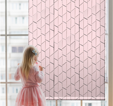 Cortina roller textura diseño geométrico rosa - TenVinilo