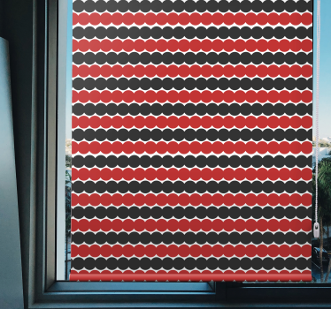 Cortina roller textura formas rojas y negras - TenVinilo