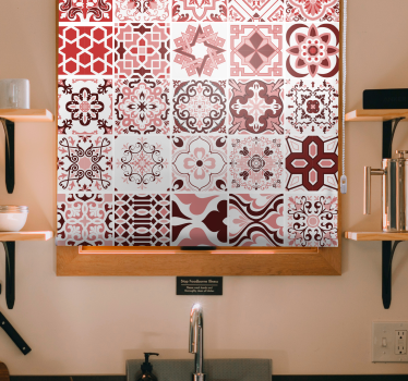 Cortina roller textura patrones geométricos de mosaicos - TenVinilo