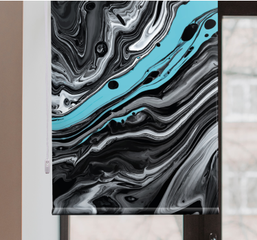 Cortina roller textura patrones negros fluidos - TenVinilo