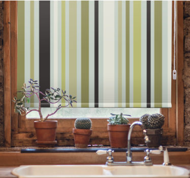 Cortina roller moderno rayas verdes lineales - TenVinilo