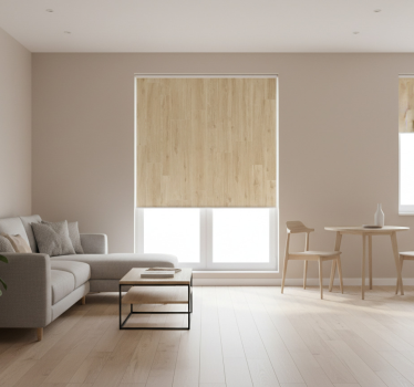 Cortina roller textura tablones pálidos minimalistas - TenVinilo