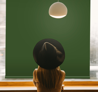 Cortina roller black out tono verde minimalista - TenVinilo