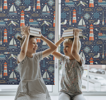 Cortina roller infantil tema de aventura náutica - TenVinilo