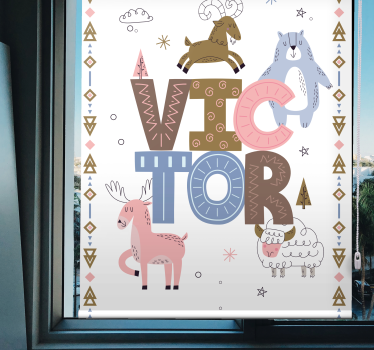Estor animales infantiles polares con nombre personalizado - TenVinilo