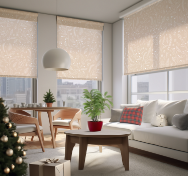 Estor beige plantas navideñas - TenVinilo