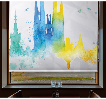 Estor con dibujos Acuarela sagrada familia - TenVinilo