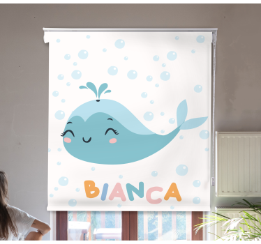 Estor con nombre infantil de ballena feliz - TenVinilo