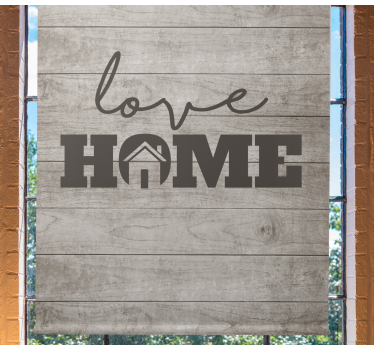 Estor imitación madera frase "love home" - TenVinilo