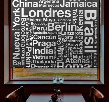 Estor con nombres de ciudades - TenVinilo