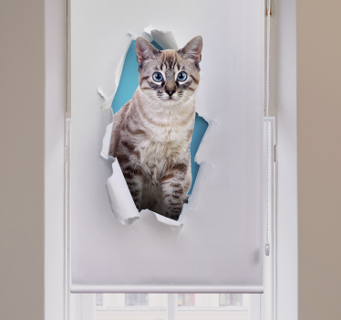 Estor de animales efecto 3D gato - TenVinilo