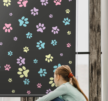 Estor de animales Increíbles patas de perro de colores - TenVinilo