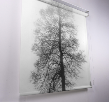 Estor enrollable salón gris árbol de invierno - TenVinilo
